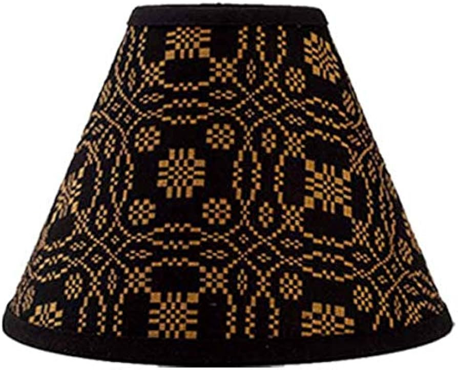 Lover's Knot Jacquard Black and Mustard 14" Washer Fabric Lamp Shade by Raghu | Amazon (US)