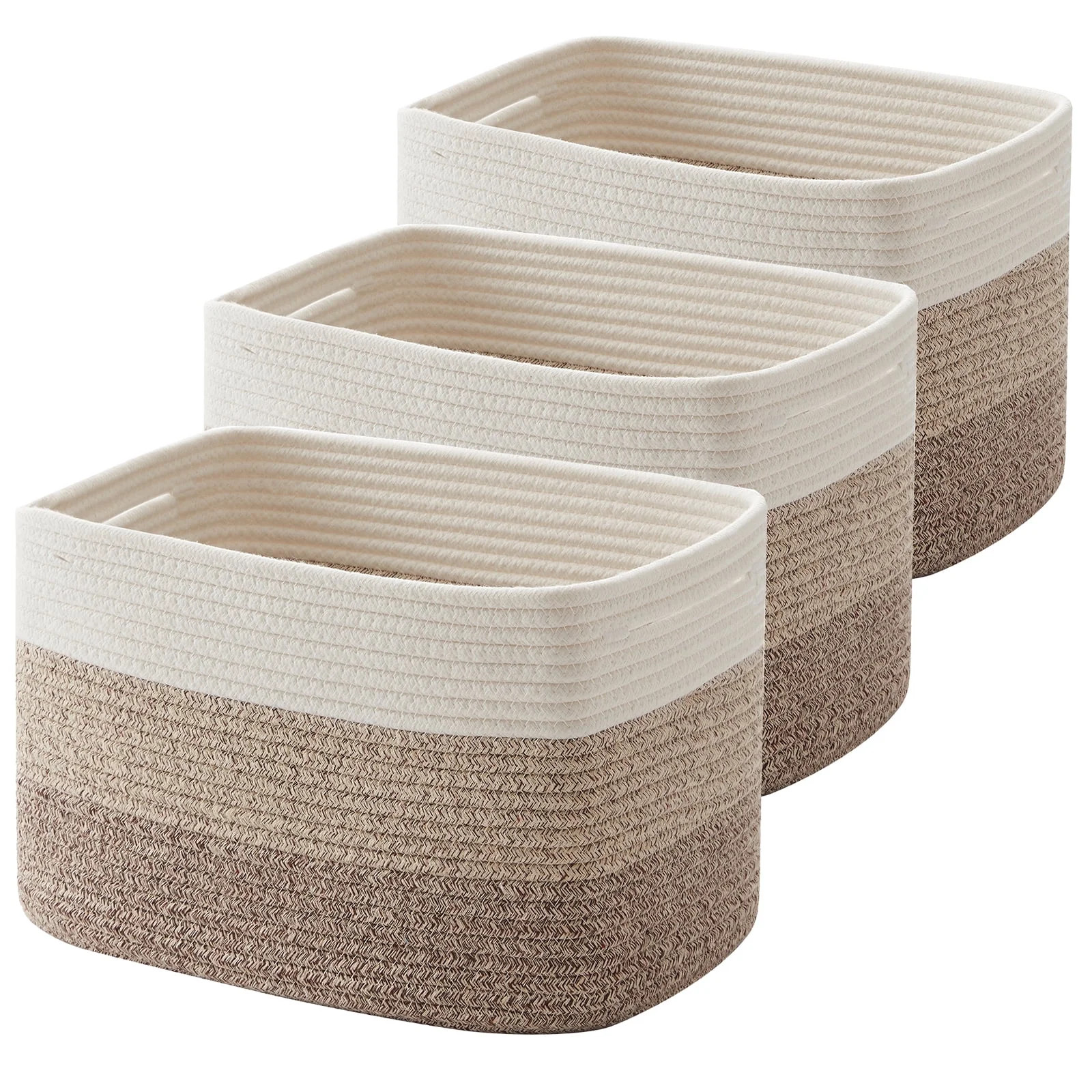 CHERISHGARD Storage Basket, Laundry Basket 3 Pieces, Woven Baskets for Storage for Toys, Towel | Walmart (US)