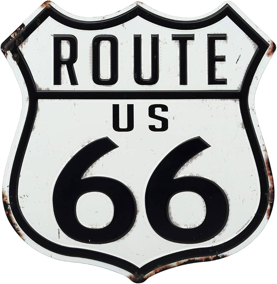 US Route 66 Highway Embossed Metal Sign - Route 66 Wall Art for Garage, Man Cave or Workshop | Amazon (US)