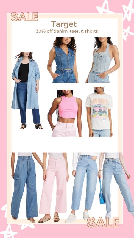 Target jeans, target sailor jeans, barrel jeans, 90s jeans, denim vest, denim halter top, denim trench coatt

#LTKfindsunder50 #LTKfindsunder100 #LTKsalealert