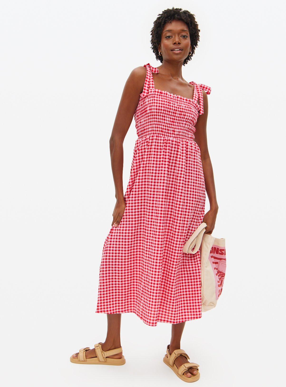 Red Gingham Midaxi Summer Dress | Tu Clothing