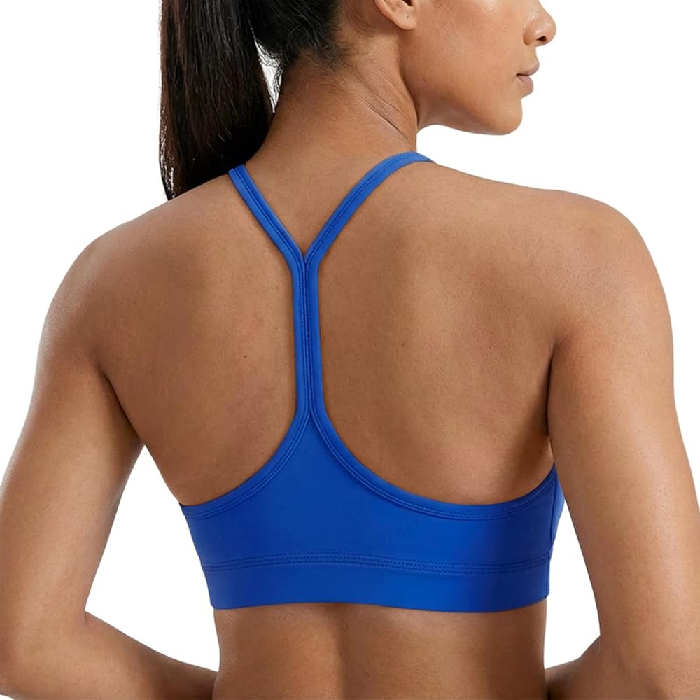Aoysky Womens Y Back Racerback Sports Bras Padded Low Impact Spaghetti Thin Strap Wireless Scoop ... | Amazon (US)