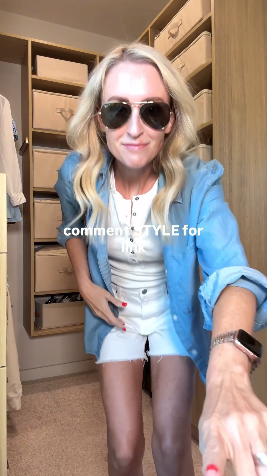 Summer outfits. Summer outfit idea for 50+. White denim. Denim shirt. Wearing size small tops. Size 26 shorts.

#LTKootd #LTKmomlife #LTKOver40