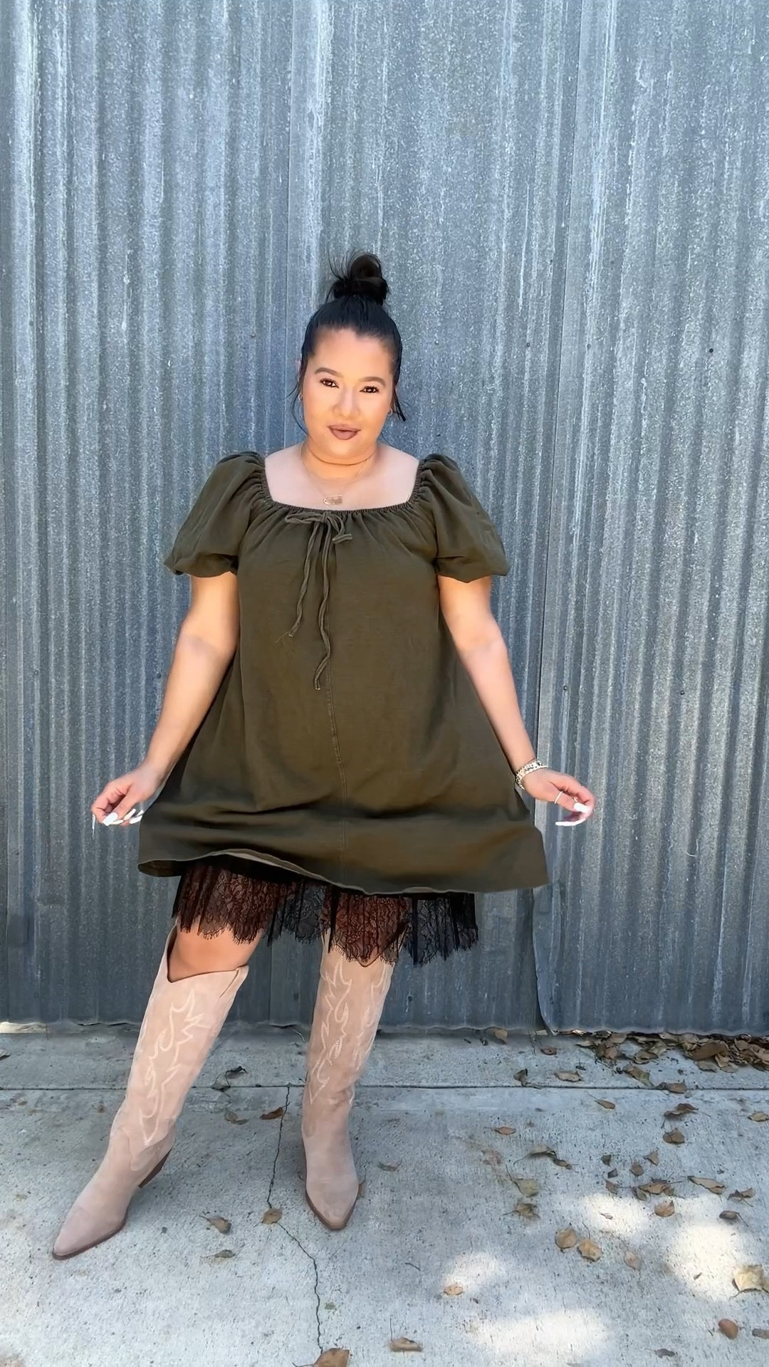 What I wore as a midsize mama of two for Easter. I wanted a comfy baby doll dress and I love how this dress has pockets. The material is so lightweight, comes in different colors, and tummy flattering. I love this for spring/ summer. 

Dress- large / oversized fit 
Lace skirt - XL / runs small fyi 
Boots - 8.5 / tts 

Spring outfit 
Spring dress 
Summer outfit 
Summer dress 
Lace skirt 
Vacation outfit 
Mother’s Day outfit 
Cowboy boots 
Country concert outfit 
Date night outfit 
Brunch outfit 
Babydoll dress 
Midsize outfit 
Midsize style 
Midsize dress 
Midsize fashion 
Watch now 

#LTKMidsize #LTKStyleTip #LTKWatchNow