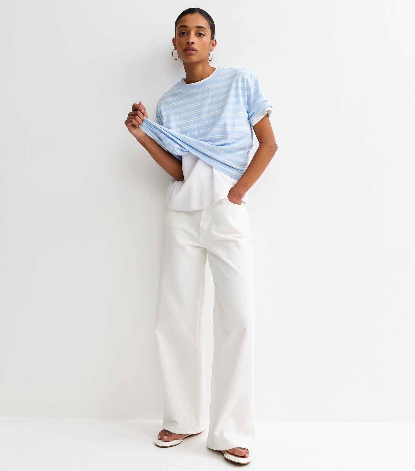 Blue Cotton Striped Crew Neck T-Shirt | New Look | New Look (UK)