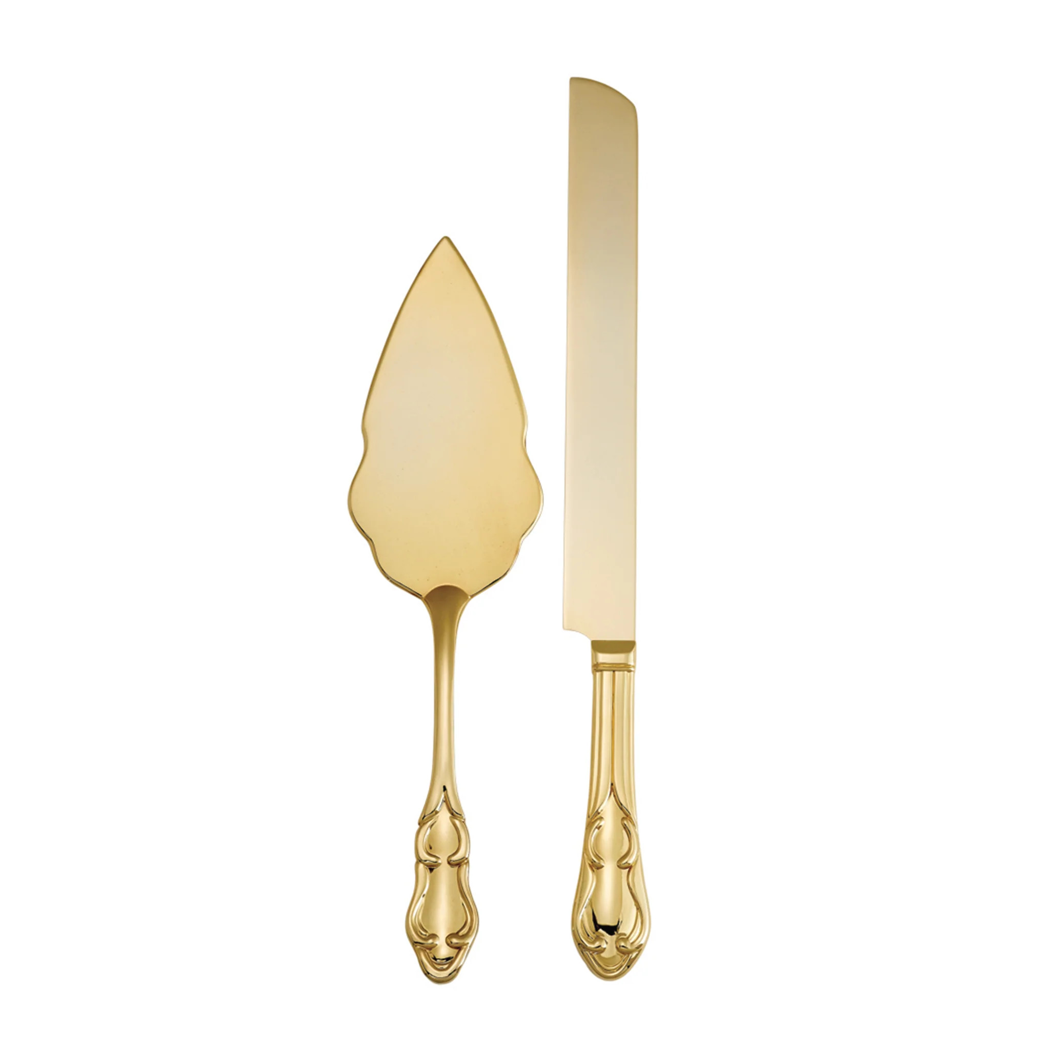 Knife & Server Set In Gold Tone Finish | Creative Gifts International