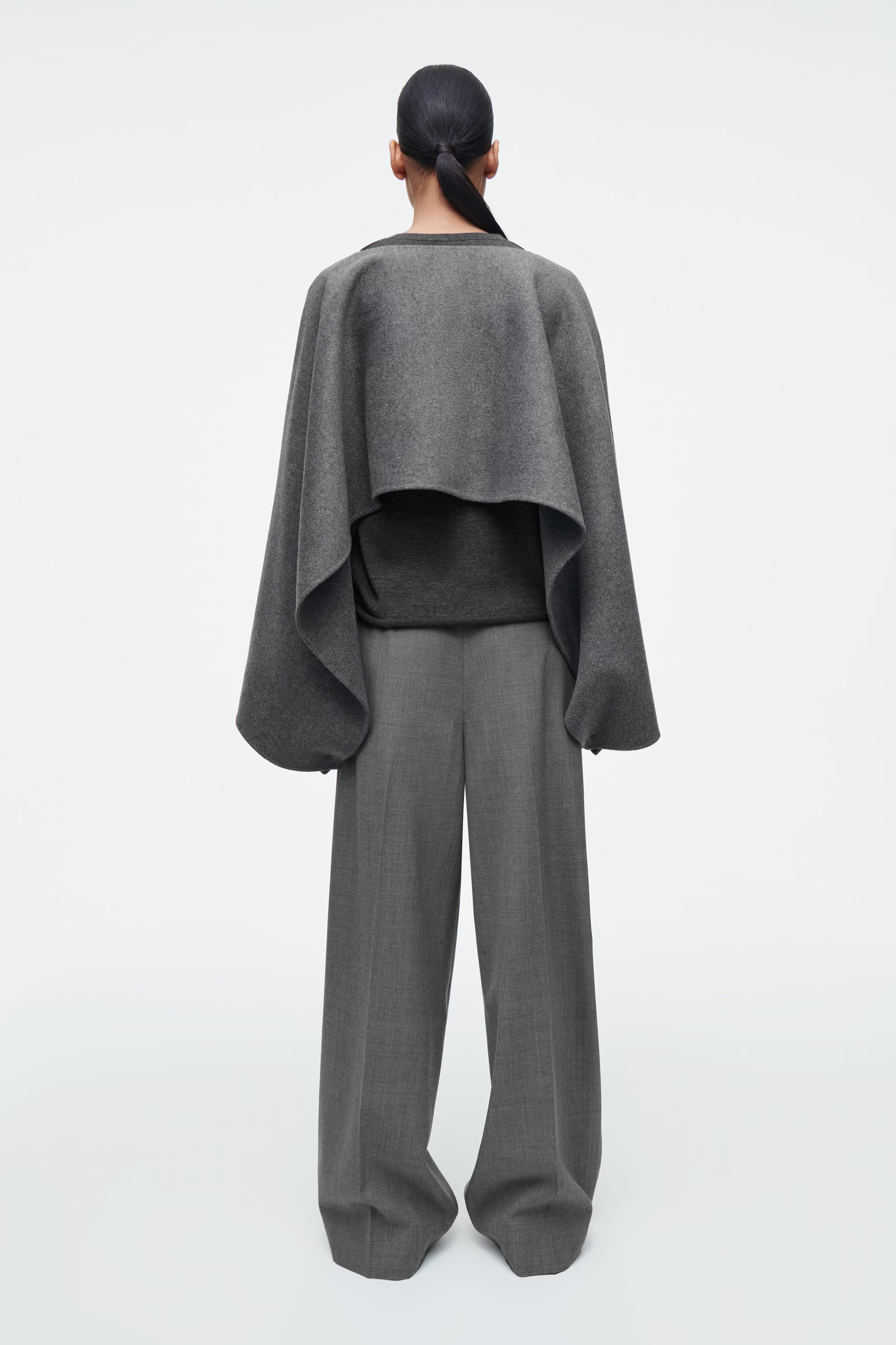 DOUBLE-FACED WOOL HYBRID CAPE - GRAY | COS US | COS (US)