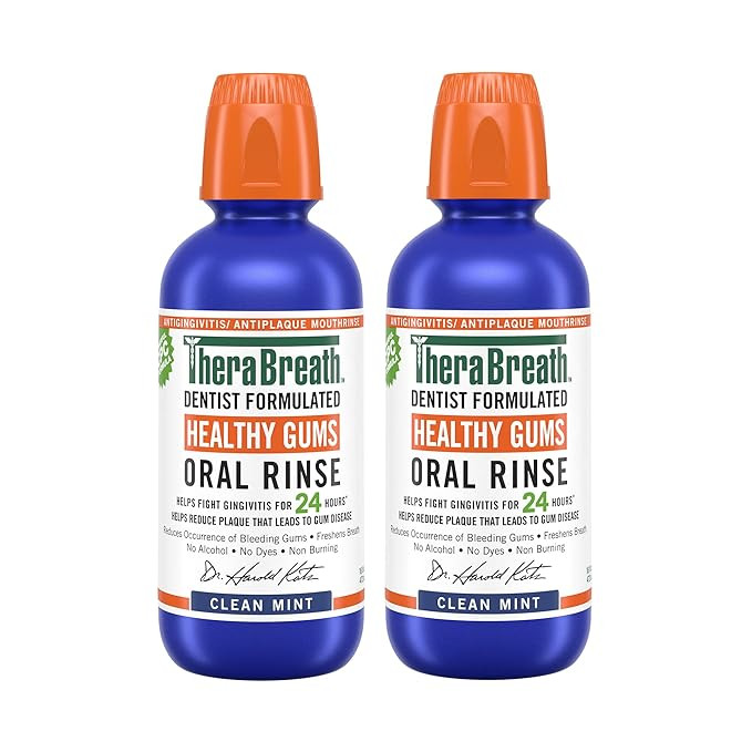 TheraBreath Healthy Gums Periodontist Formulated 24-Hour Oral Rinse with CPC, Clean Mint, 16 Fl O... | Amazon (US)