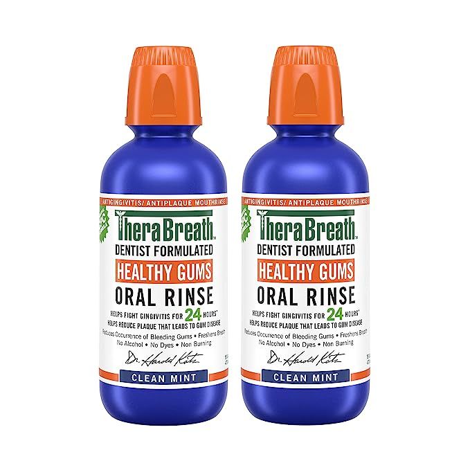 TheraBreath Healthy Gums Periodontist Formulated 24-Hour Oral Rinse with CPC, Clean Mint, 16 Fl O... | Amazon (US)