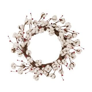 Glitzhome® 22" Christmas White Cotton Berries Wreath | Michaels Stores
