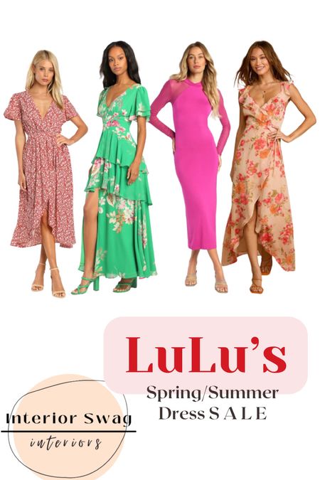 Who else is ready for warm weather!? Lulus is have extra 50% off of sale items!  Most are under $20 😮.
Floral midi dress, maxi dress, spring dress, summer dress