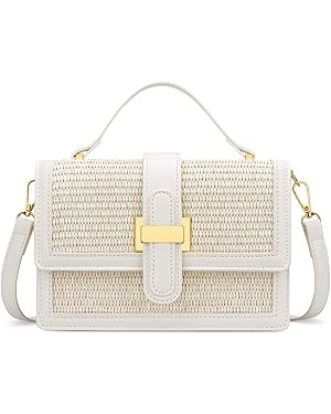 KKXIU Top Handle Straw Crossbody Bags for Women, Summer Straw Purses and Handbags Shoulder Clutch... | Amazon (US)