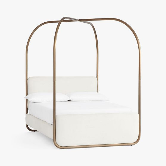 Metal Upholstered Canopy Bed | Pottery Barn Teen