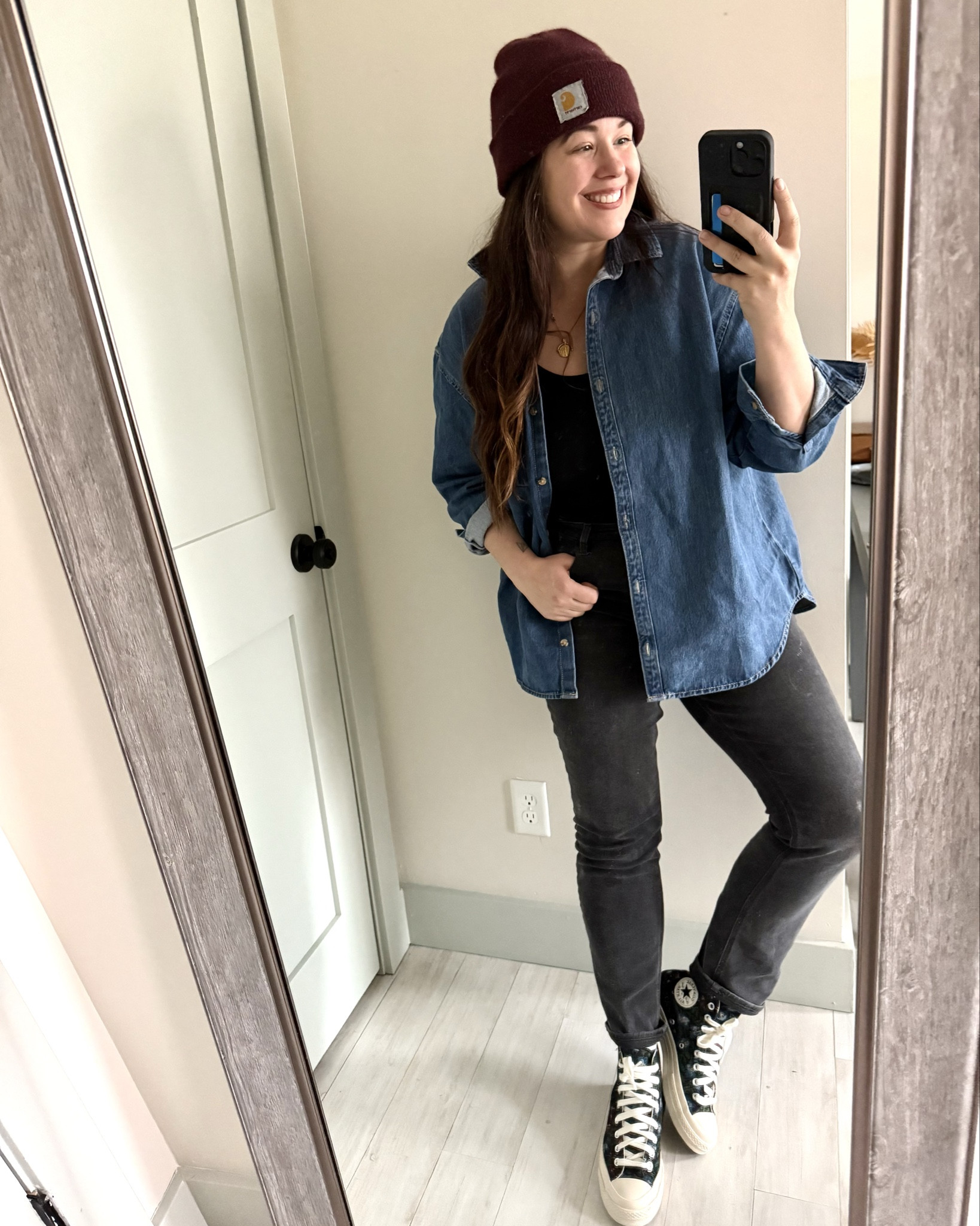 My new favorite Tapestry  Converse! And love this jean shirt just size way down, I got a Medium, but would prefer a small. And these jeans are on high rotation 👍🏼

#LTKShoeCrush #LTKSpringSale #LTKMidsize