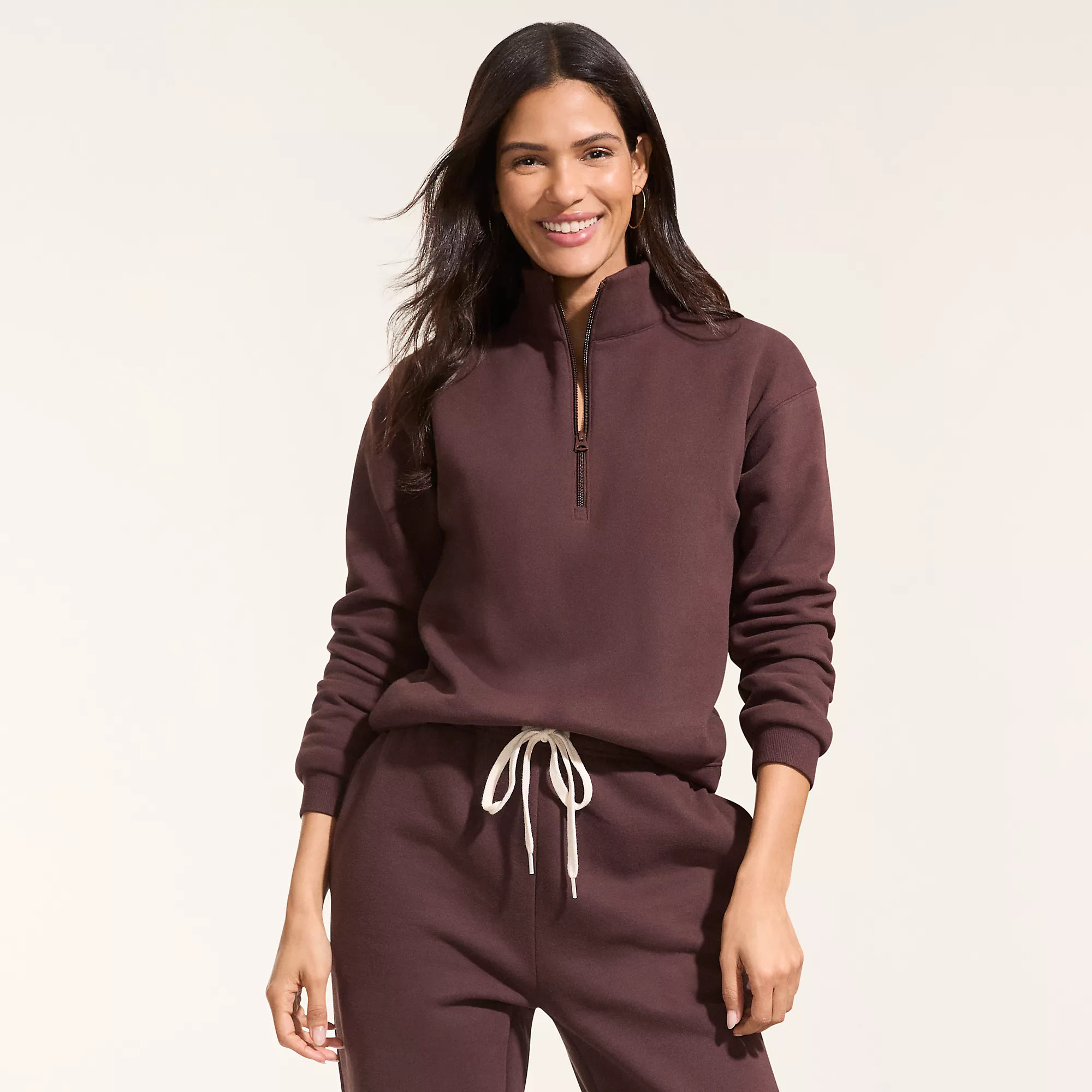 Women's Serious Sweats Relaxed Quarter Zip Pullover Sweatshirt | Lands' End (US)