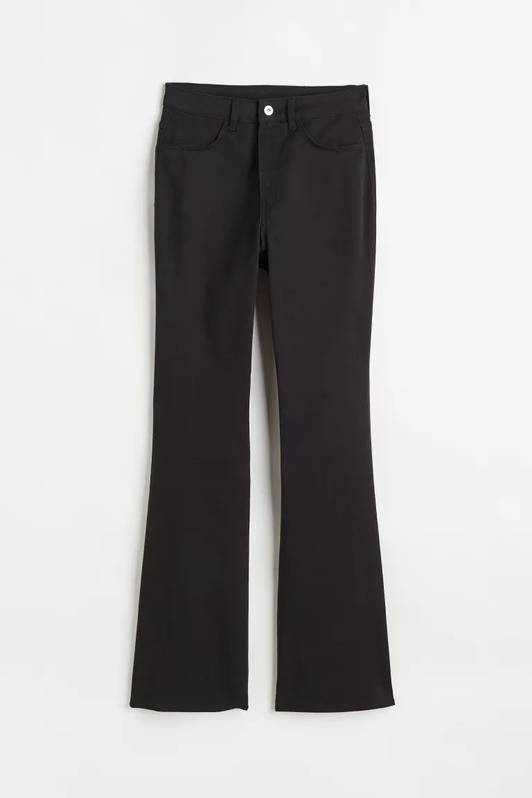 High Waist Flared twill trousers | H&M (US + CA)