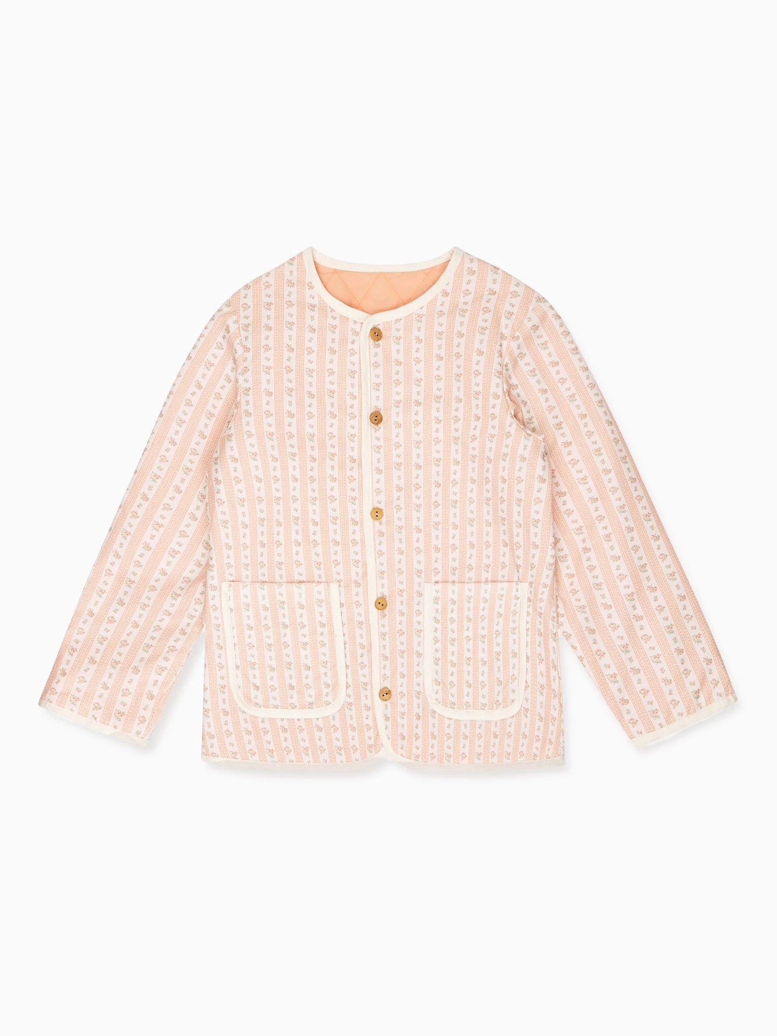 Pink Floral Stripe Reversible Dorothy Girl Jacket | La Coqueta (US)