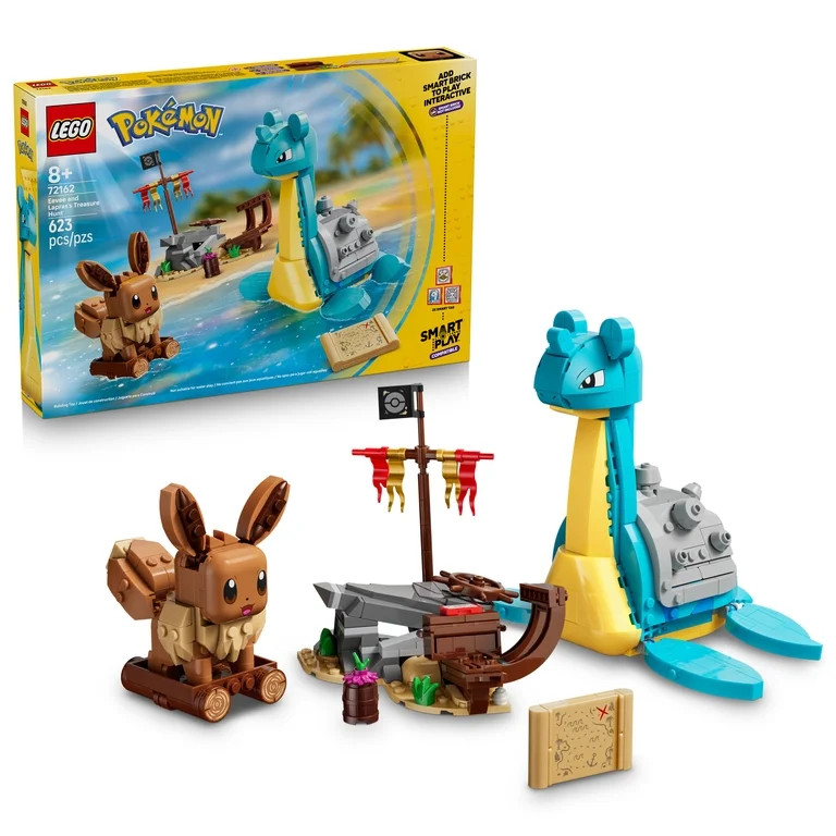 LEGO Pok\u00e9mon SMART Play: Eevee and Lapras's Treasure Hunt - Compatible Set with 3 SMART Tags... | Walmart (US)
