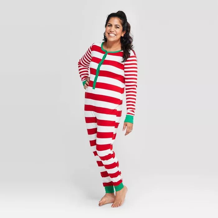 Women's Striped Holiday Union Suit - Wondershop™ Red | Target