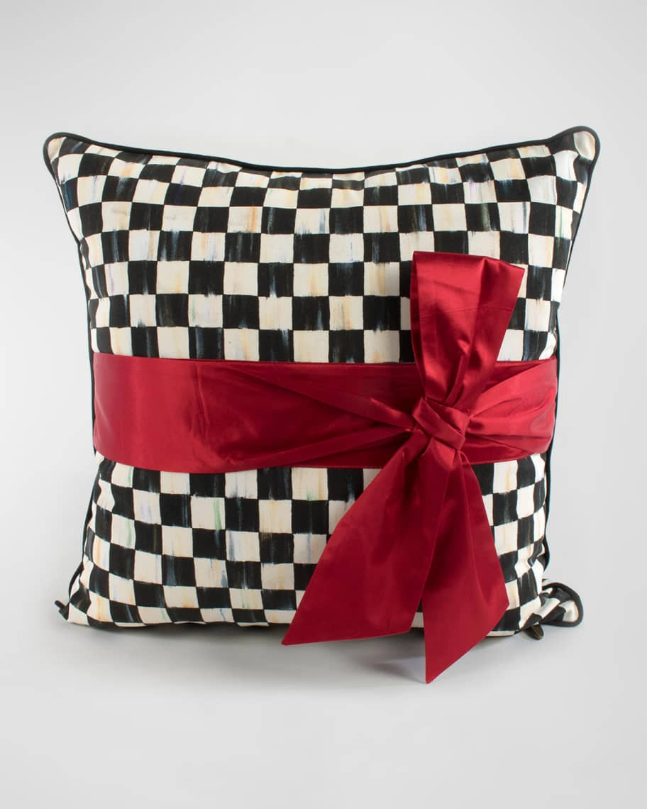 MacKenzie-Childs Courtly Check Sash Pillow | Neiman Marcus