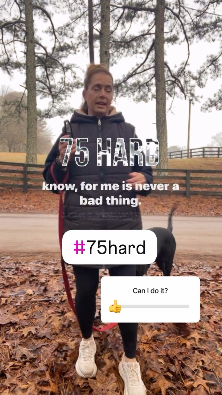 75 Hard is a transformative, mental-toughness challenge designed to build discipline and confidence. For 75 days, you follow five daily rules: stick to a diet (no cheats), drink a gallon of water, read 10 pages of a personal-growth book, take a daily progress photo, and complete two 45-minute workouts (one outdoors). It’s not about perfection — it’s about proving to yourself that you can show up every single day. A powerful reset for women over 50 who want strength, consistency, and real results — inside and out.

#LTKdayinmylife #LTKOver40 #LTKfitnessgoals