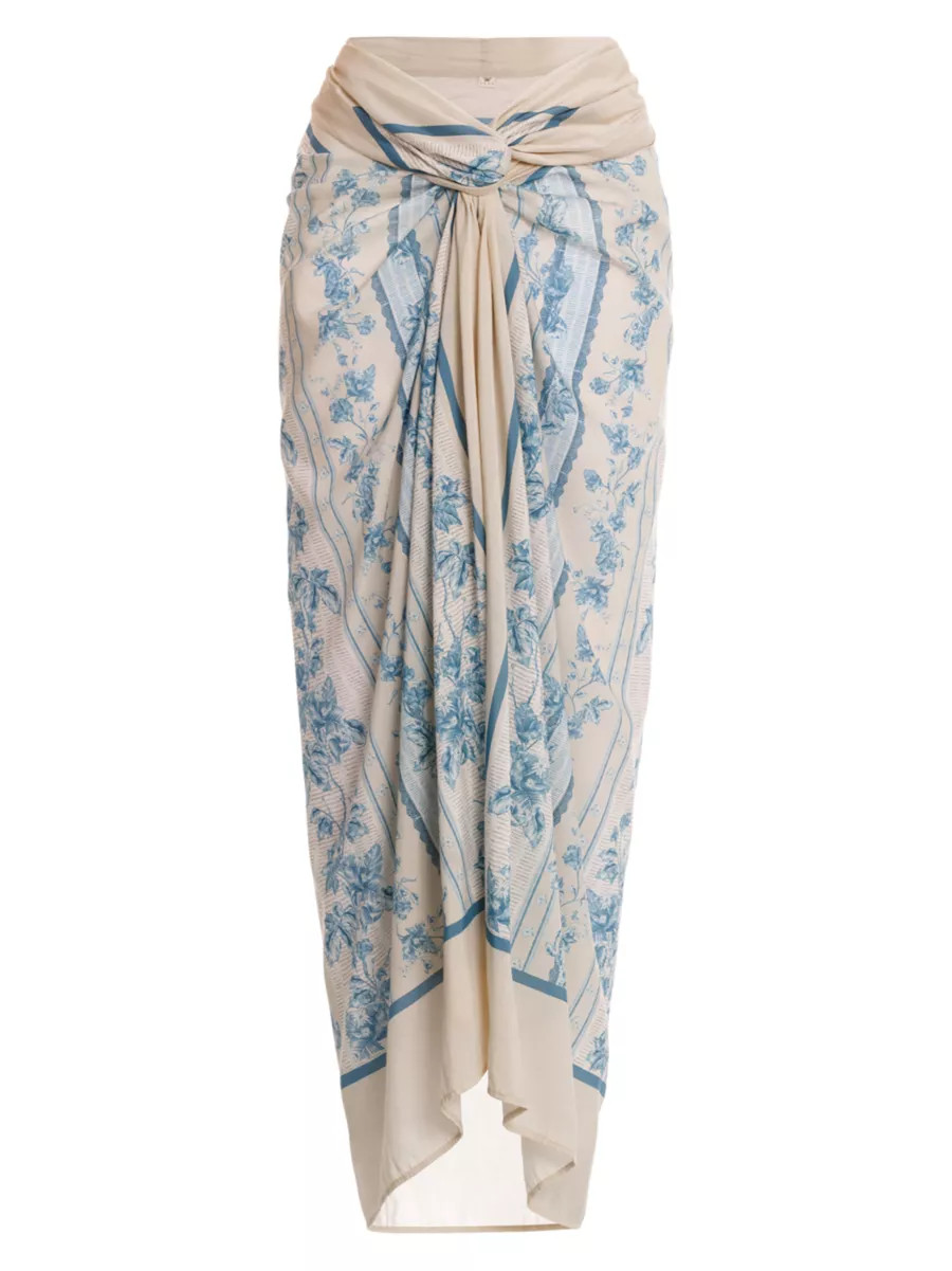 Lavanda Bougainvillea Embroidered Pareo | Saks Fifth Avenue