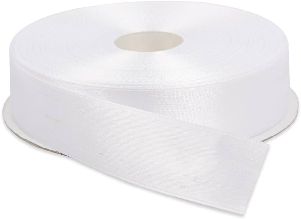 Topenca Supplies | 1 Pack White Satin Ribbons | 1 Inch x 50 Yards Each | Double Face Solid Satin ... | Amazon (US)