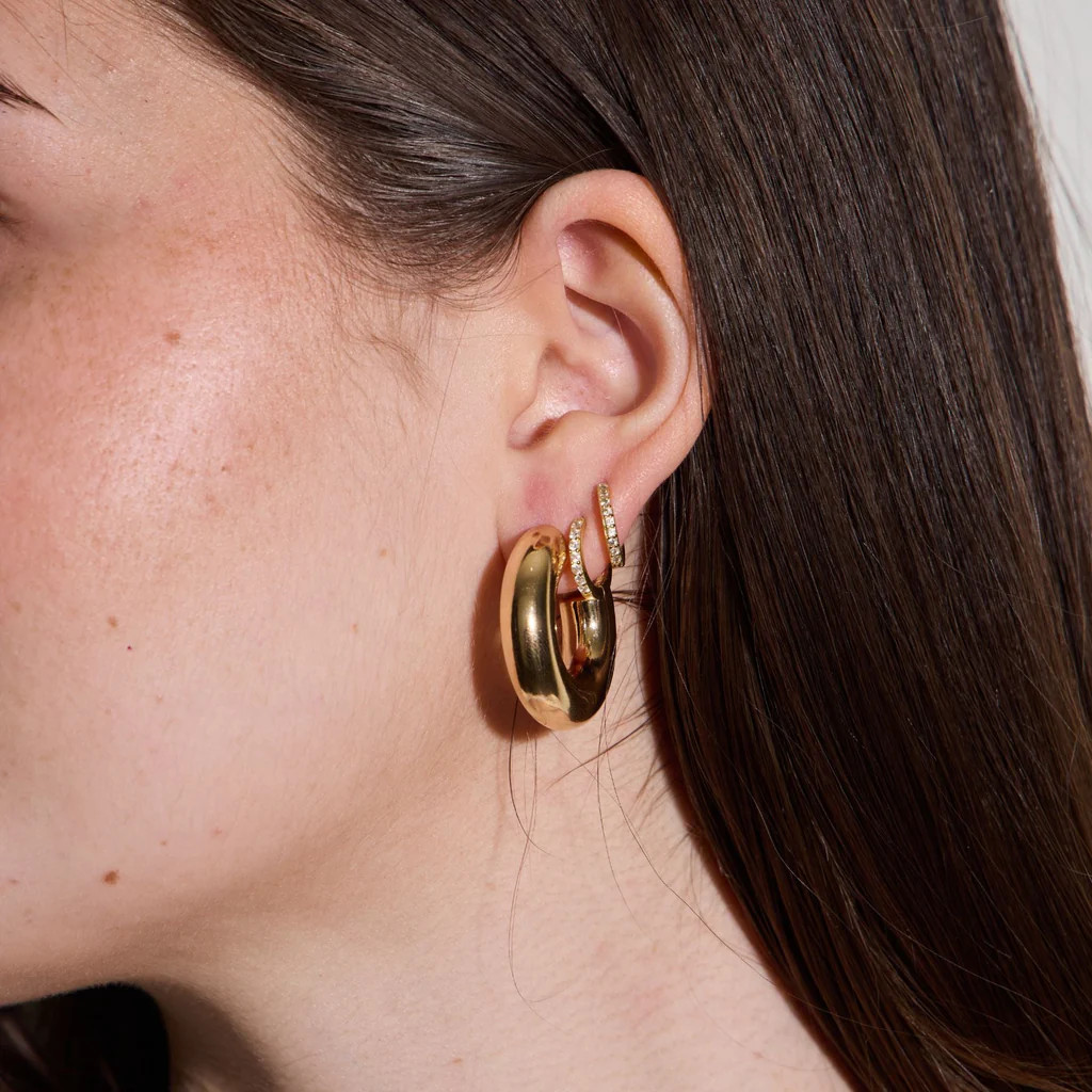 Gold Donut Hoops | Nickel and Suede