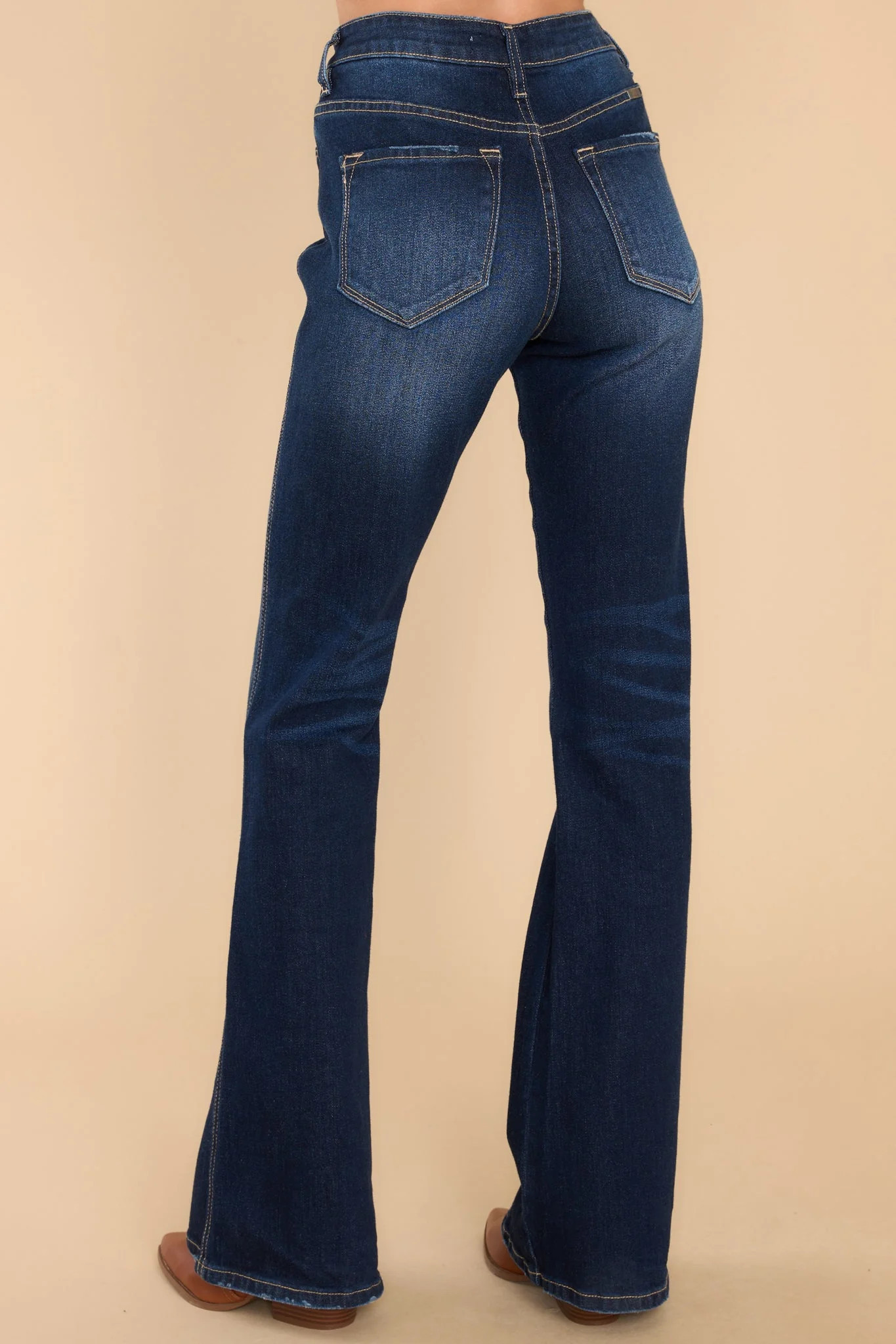 Everything Counts Dark Wash Wide Leg Jeans | Red Dress 