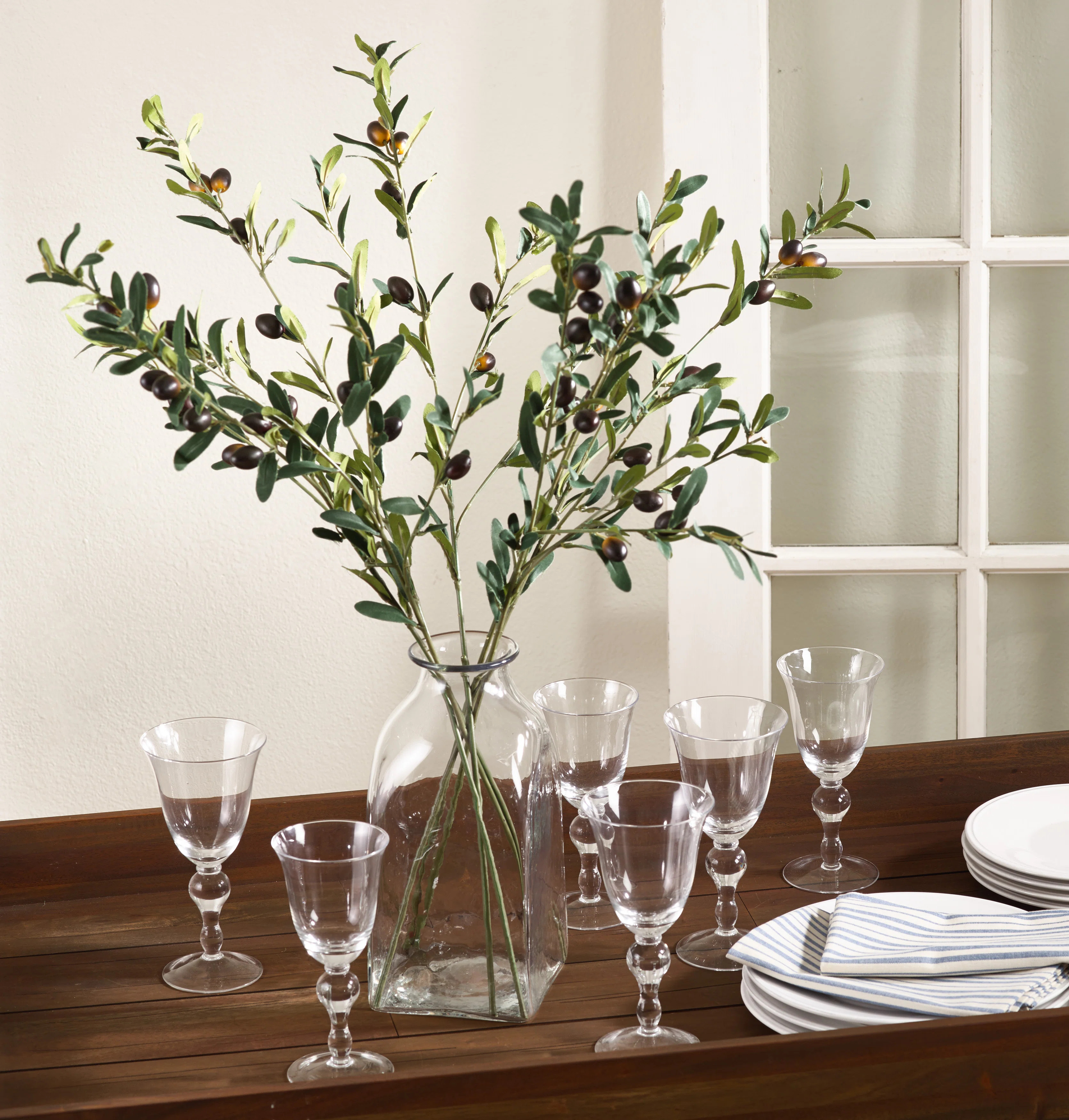 Leclair 32.5'' Faux Olive Tree Branch (Set of 4) | Wayfair North America