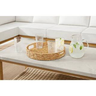 Hampton Bay 15 in. Resin Rattan Serving Tray DS-70041 - The Home Depot | The Home Depot