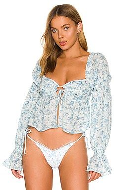 Tularosa Clemency Top in Blue Ivory from Revolve.com | Revolve Clothing (Global)