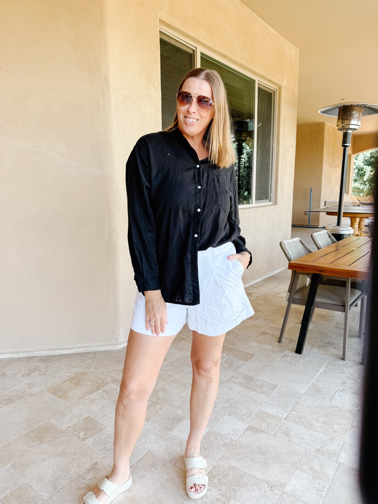 Simple chic outfit of the day

White linen shorts, black linen shirt
Affordable outfit, elevated outfit, summer outfit, style over 40

#LTKover40 #LTKfindsunder50 #LTKstyletip