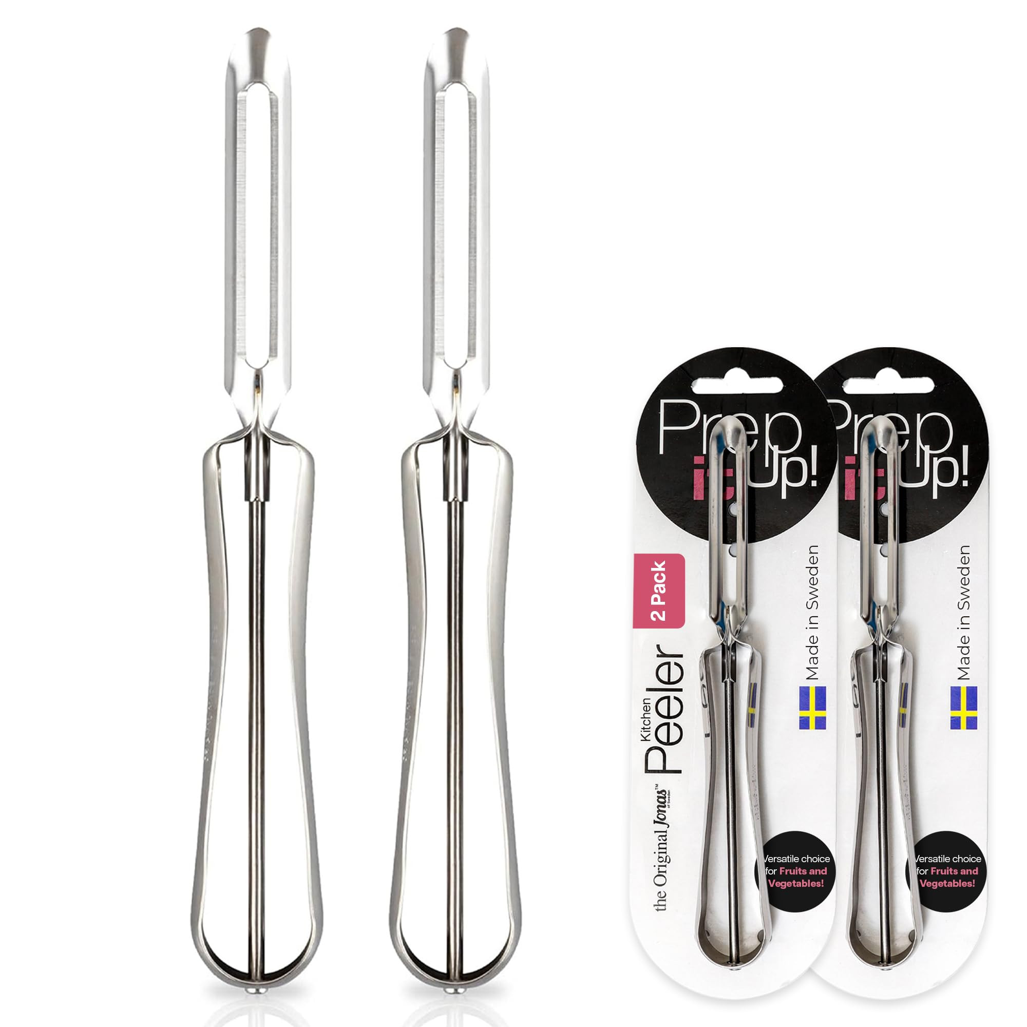 Linden Sweden Original Jonas Vegetable Peeler - Rust Resistant Silver Potato Peeler with Ergonomi... | Amazon (US)