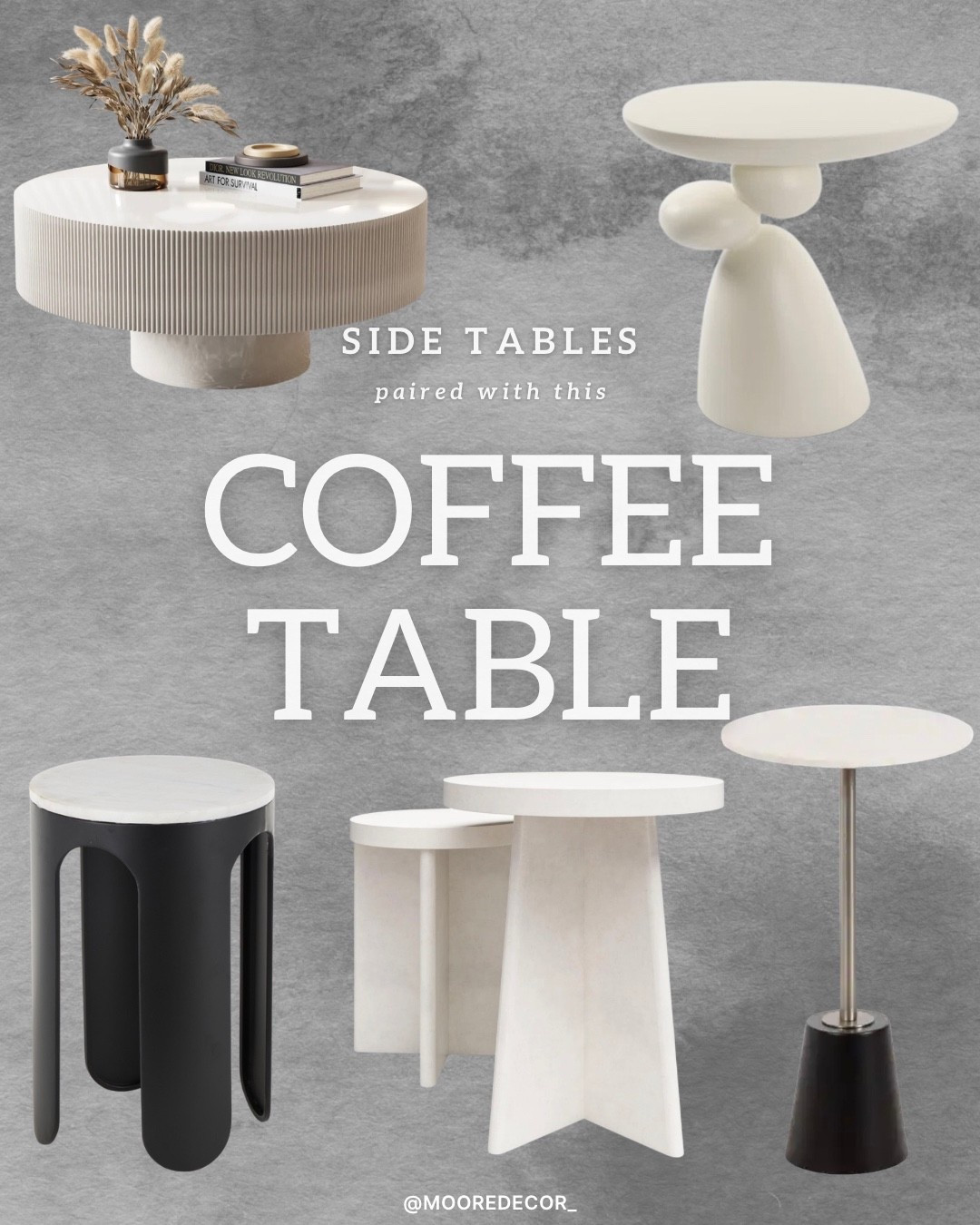 A round, sculptural coffee table needs contrast, either slimmer profiles, lighter visual weight, or an interesting shape so the room doesn’t feel heavy.

I pulled a few options I would actually pair with this one.

Which one would you pick? 1, 2, 3, or 4?

#LTKHome