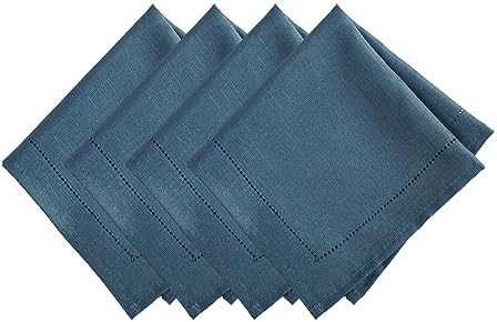 Elrene Home Fashions Alison Hemstitch Border Cloth Fabric Dinner Napkin, Set of 4, 17"x17", Copen... | Amazon (CA)
