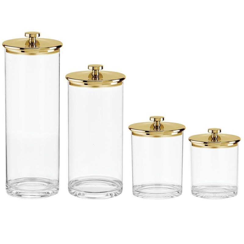 mDesign Acrylic Kitchen Apothecary Airtight Canister Jar, Set of 4 | Target