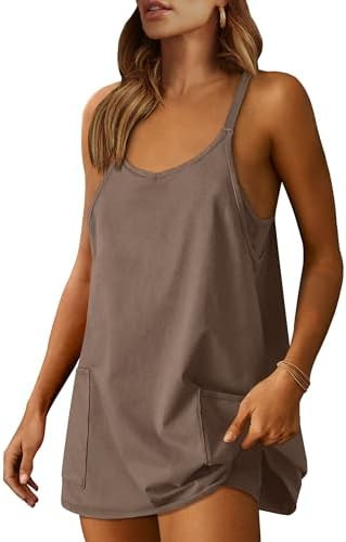 ANRABESS Women Athletic Dress Summer Tennis Workout Active Sports Mini Romper Dress Built in Shor... | Amazon (US)