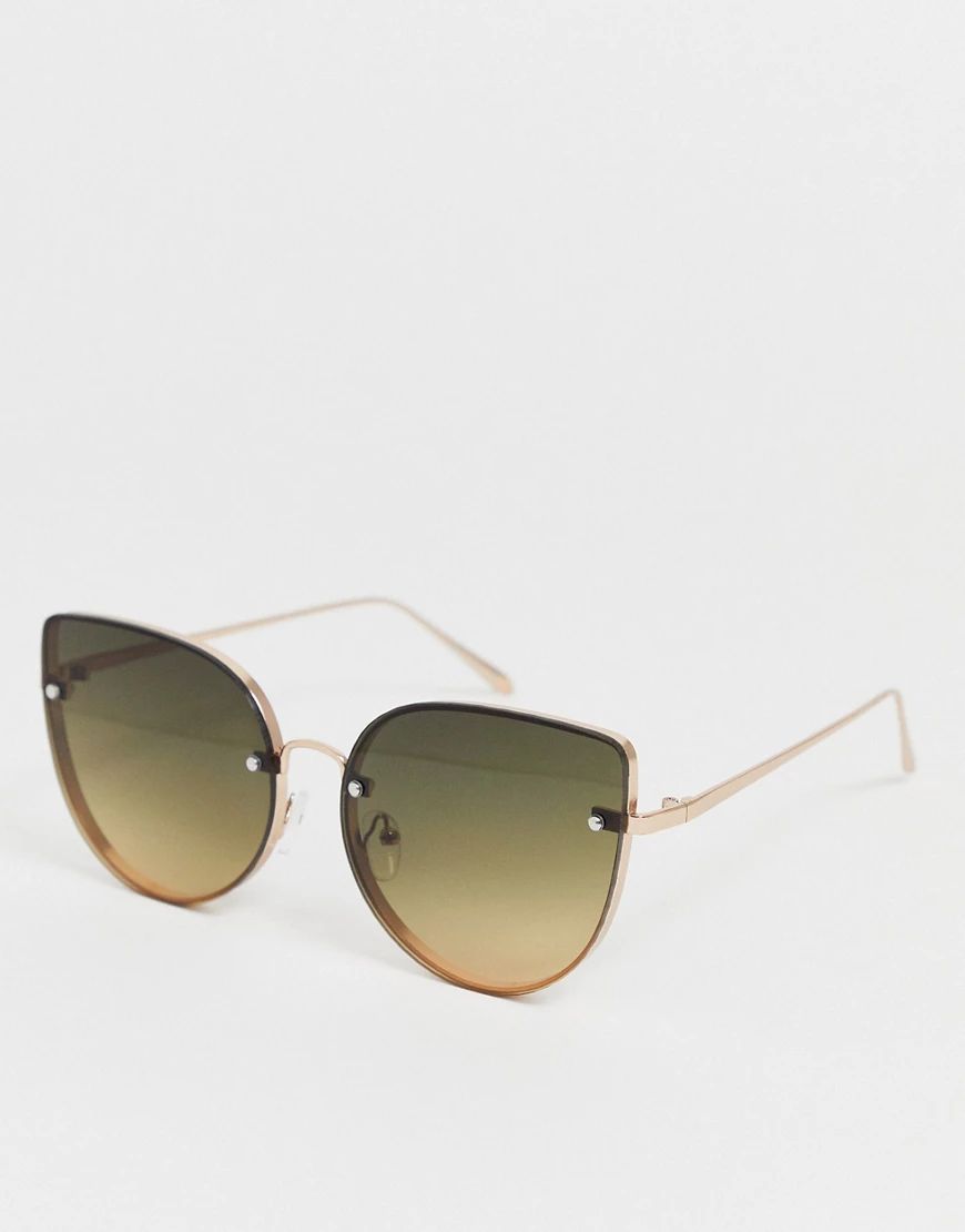 Aldo Ocean Lens Oversized Cateye Sunglasses-Gold | ASOS (Global)