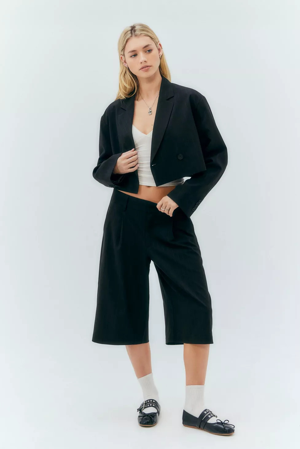 Light Before Dark Cropped Oversized Blazer | Urban Outfitters (US and RoW)