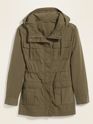 Long Hooded Utility Jacket for Women | Old Navy (US)