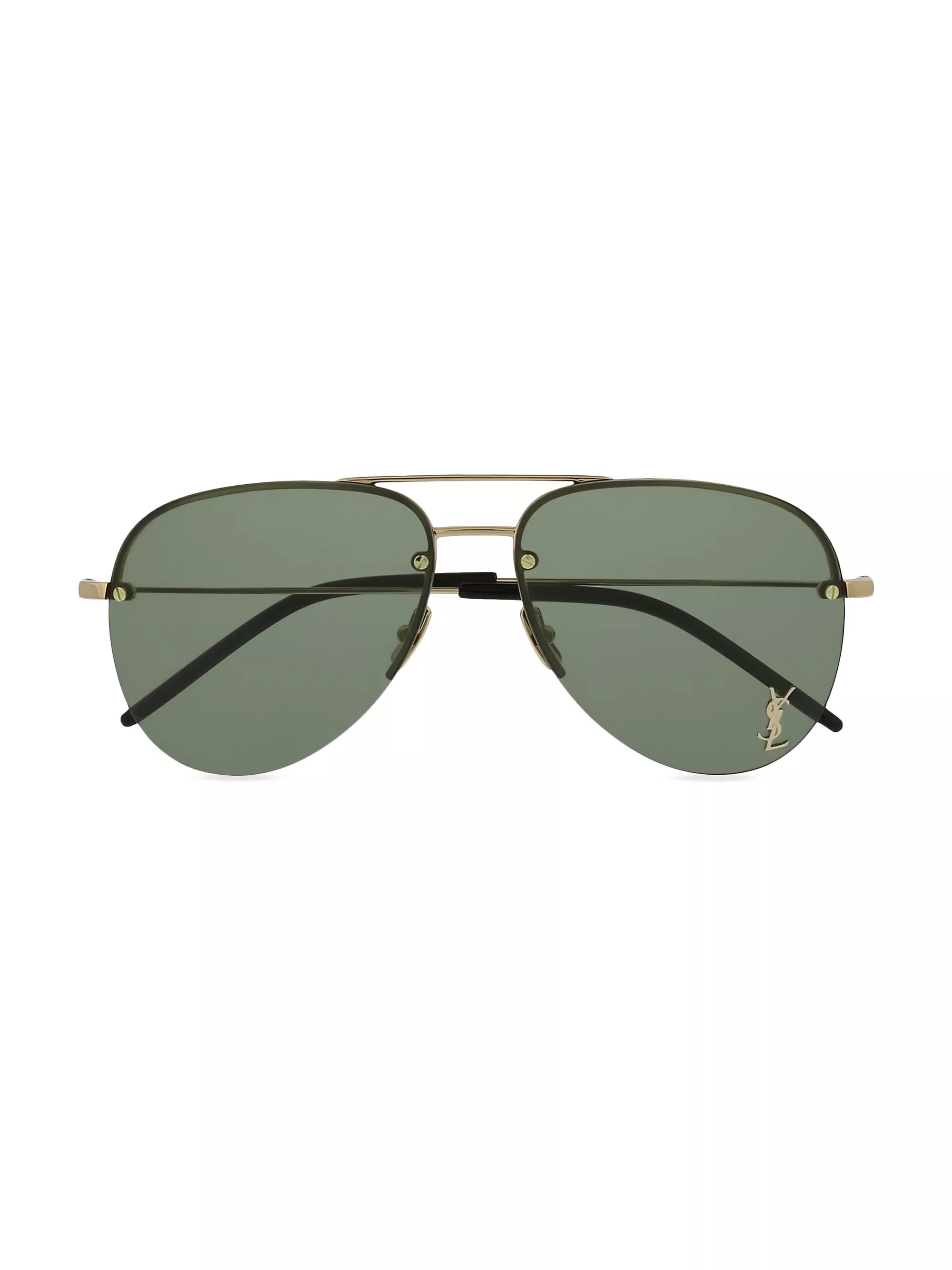 Saint LaurentYSL Pin 59MM Metal Pilot Sunglasses | Saks Fifth Avenue