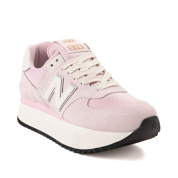 Womens New Balance 574+ Athletic Shoe - Mid-Century Pink / Pink Granite / Linen | Journeys