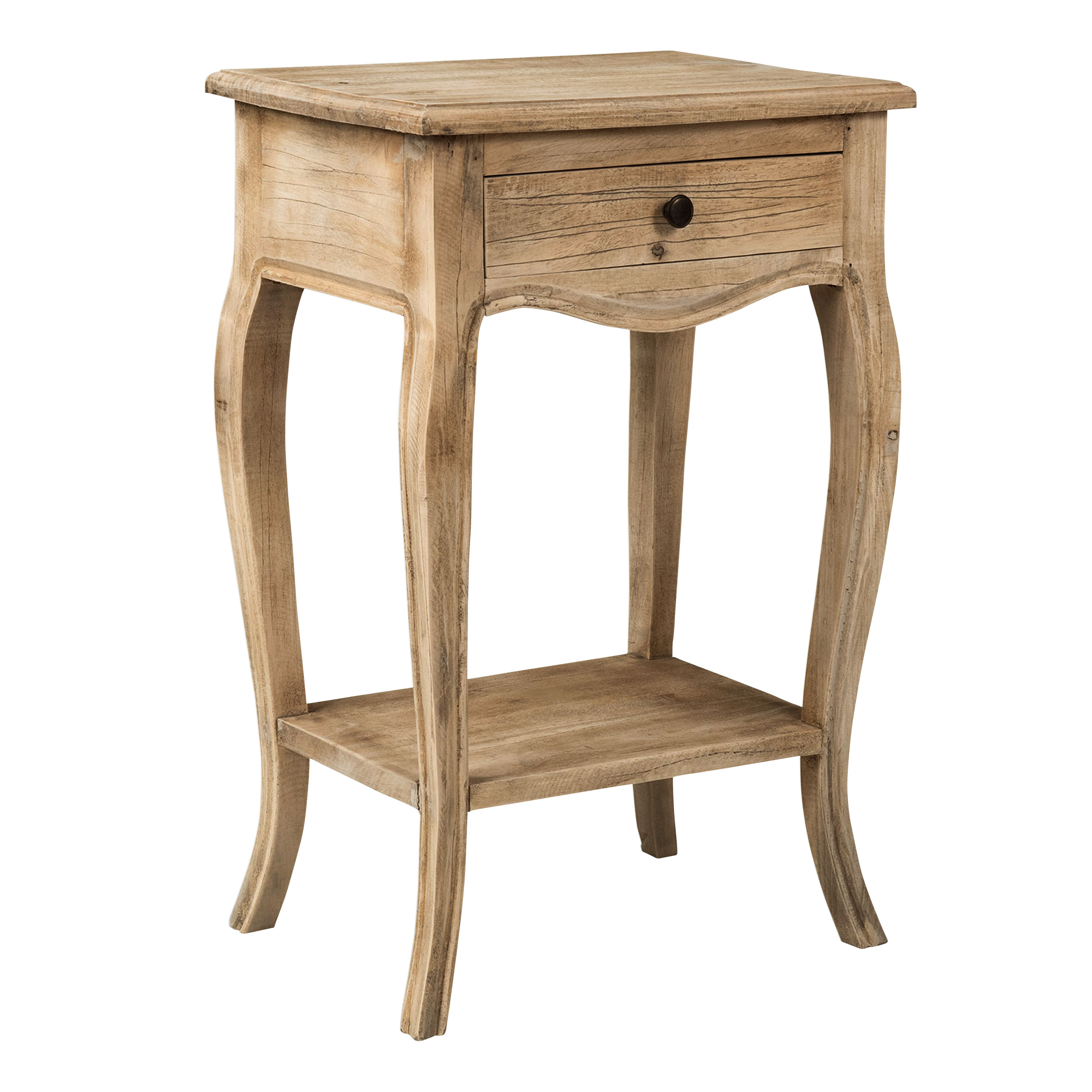 Natural Wood Noam Accent Table with Drawer | World Market
