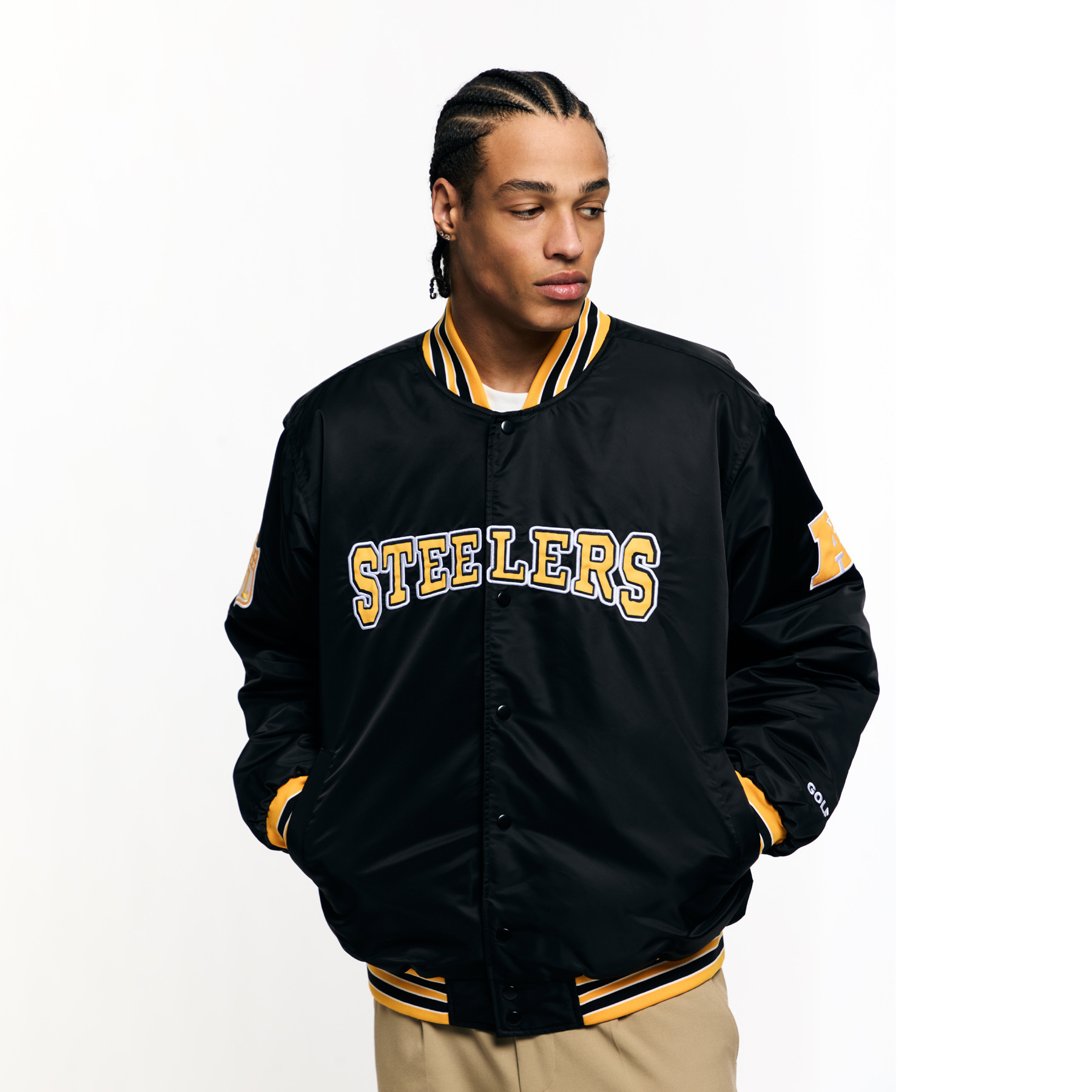 Unisex Golf Wang Black Pittsburgh Steelers Full-Snap Bomber Jacket | Fanatics