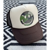 Happycamo Trucker Hat, Camo Smiley Face Hat, Camouflage | Etsy (US)