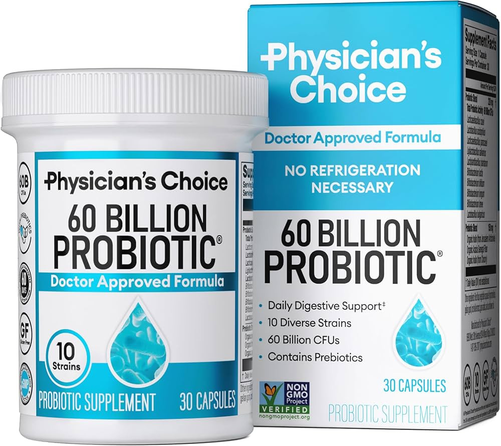 Physician's Choice Probiotics 60 Billion CFU - 10 Strains + Organic Prebiotics - Immune, Digestiv... | Amazon (US)