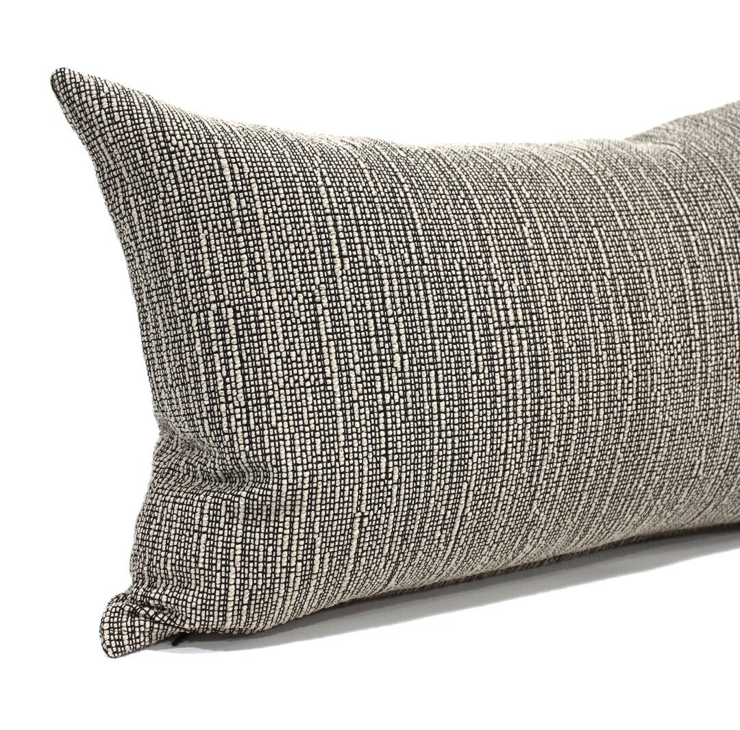 Lumbar Pillow Cover Mushroom Beige Black Mottled Woven Upholstery Fabric Decorative Pillow Oblong... | Etsy (US)