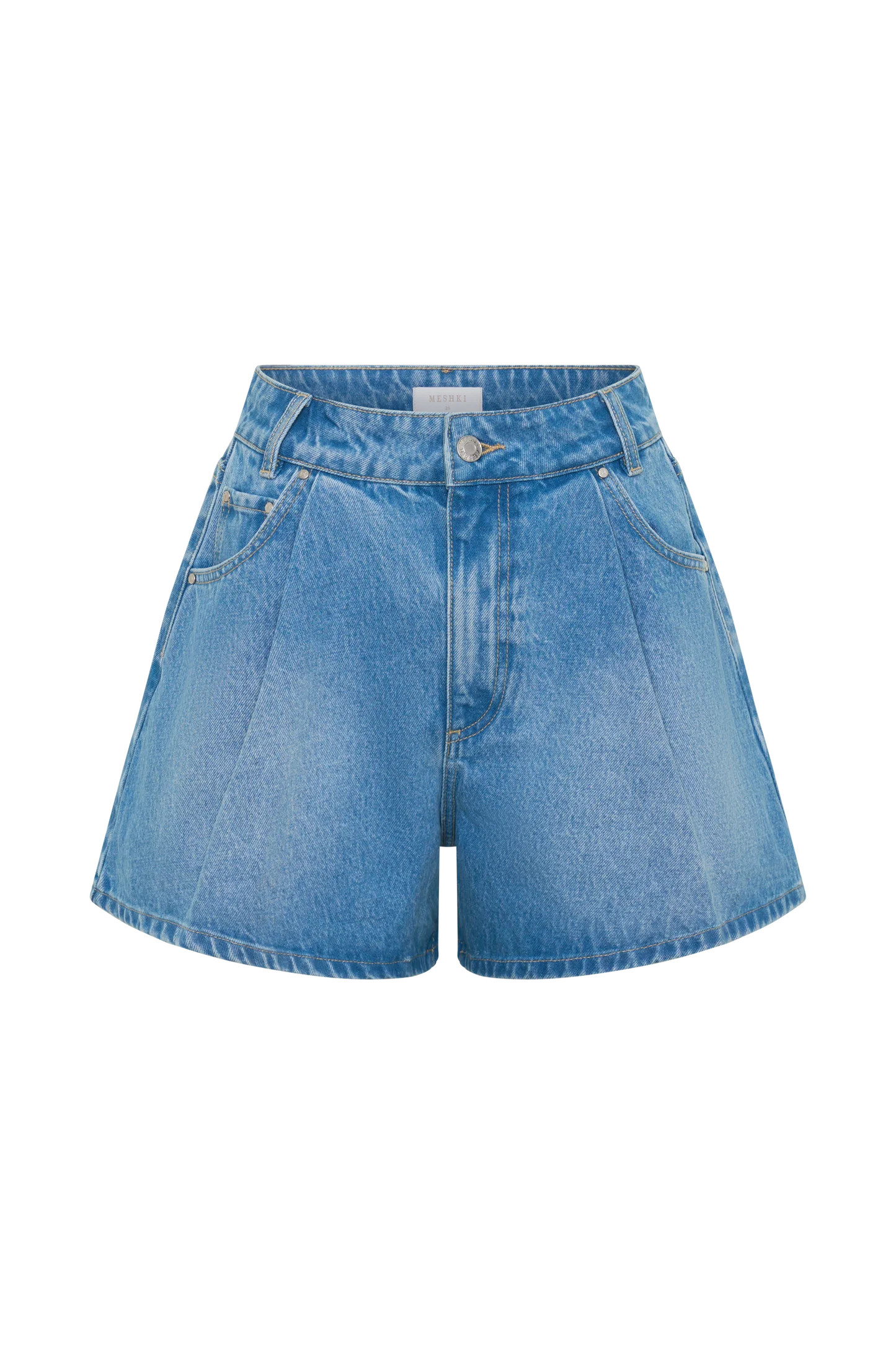 Jace A-Line Denim Shorts - Summer Blue | MESHKI US