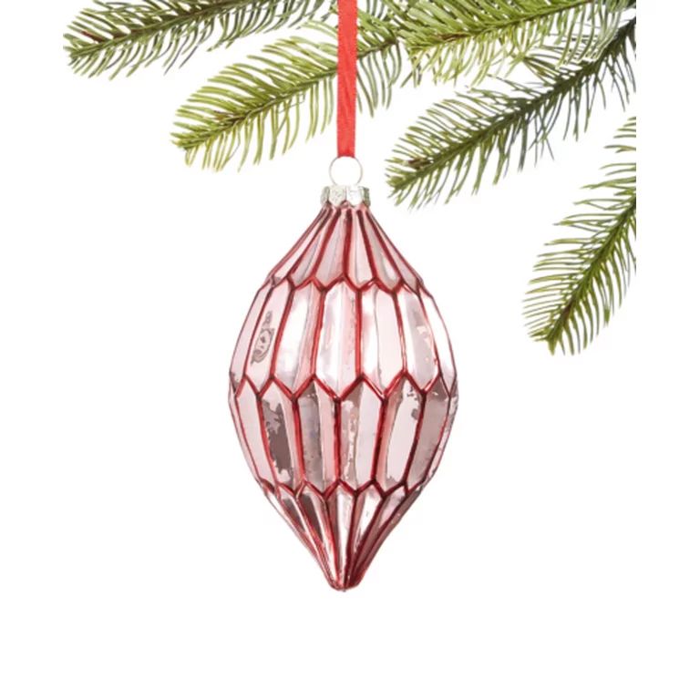 Holiday Lane Burgundy & Blush Glass Drop Christmas / Holiday Ornament 6" H - Walmart.com | Walmart (US)
